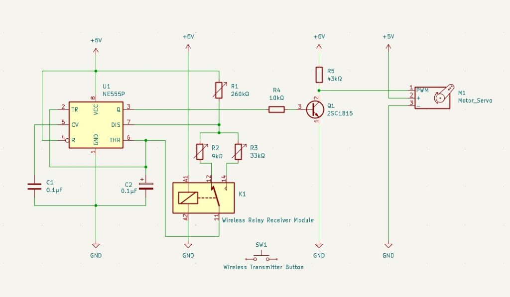 サーボ90を遠隔操作する回路図